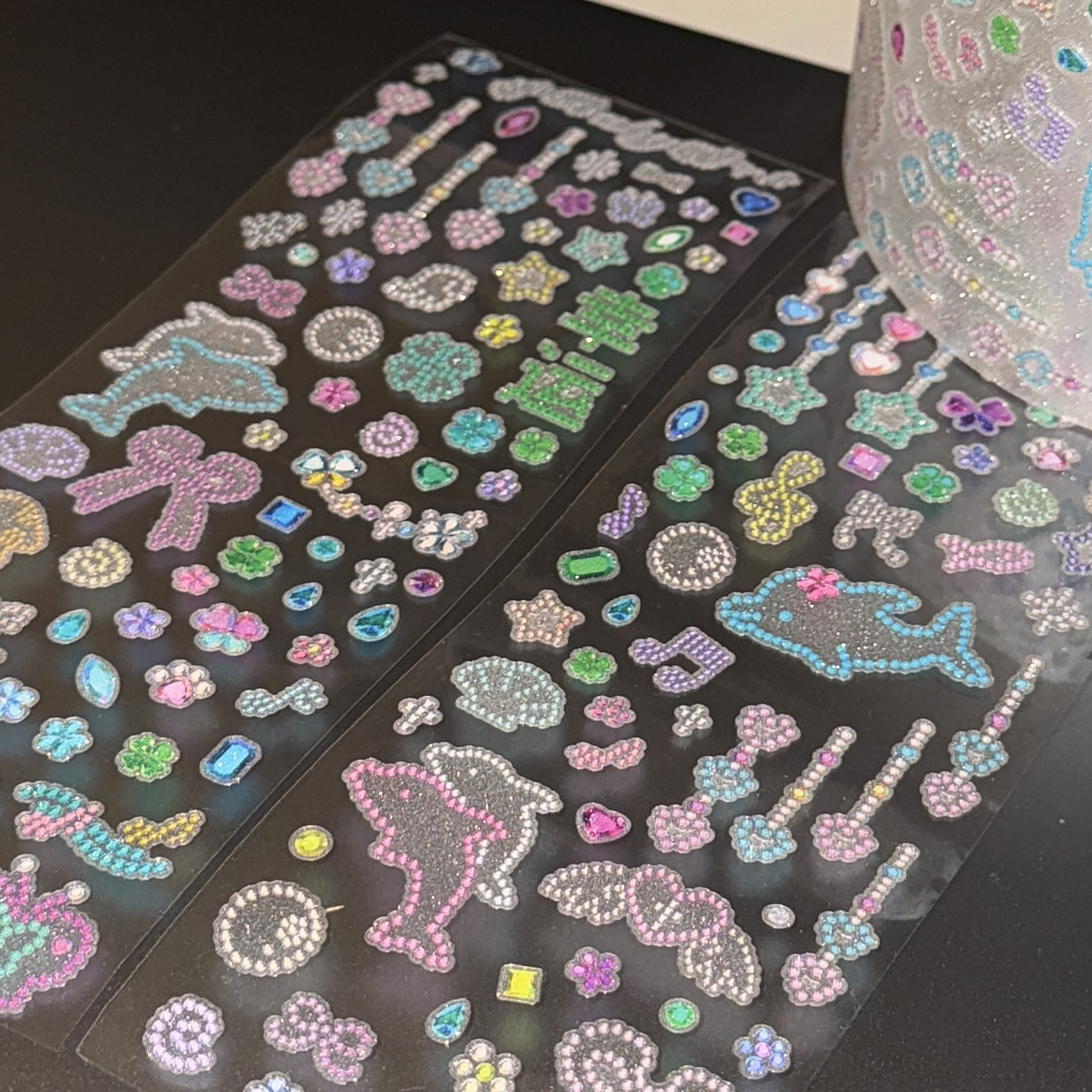 软组织千禧彩钻贴纸卷分装装饰点缀deco钻石素材可爱切膜贴纸新品