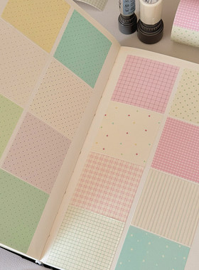 三心文创波点基础胶带分装贴纸卷分装印章盖印贴纸素材便签卷