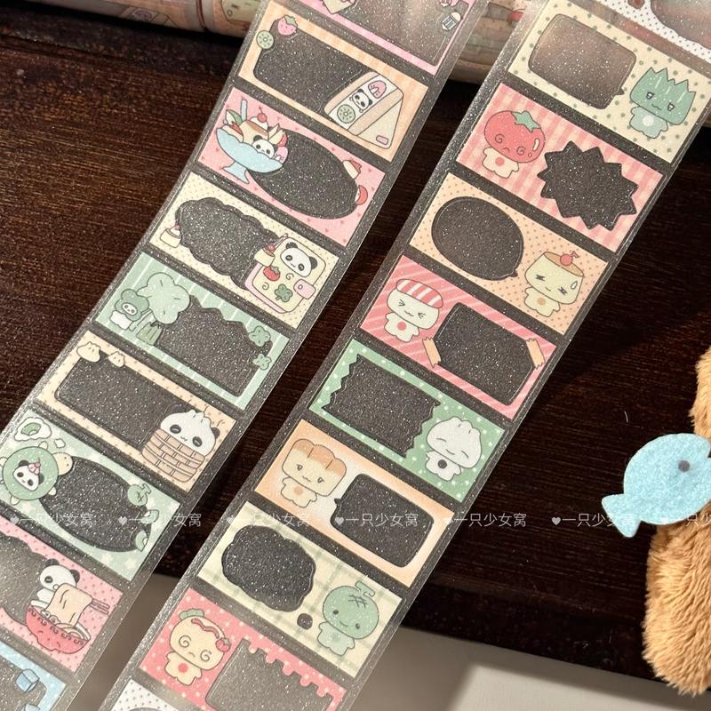 一只少女窝 熊猫框框 食物框框 相框循环分装可爱贴纸卷胶带新品