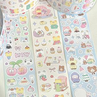 北北村 冬季 猫咖 居家小猫 循环分装切膜贴纸卷可爱小猫素材胶带