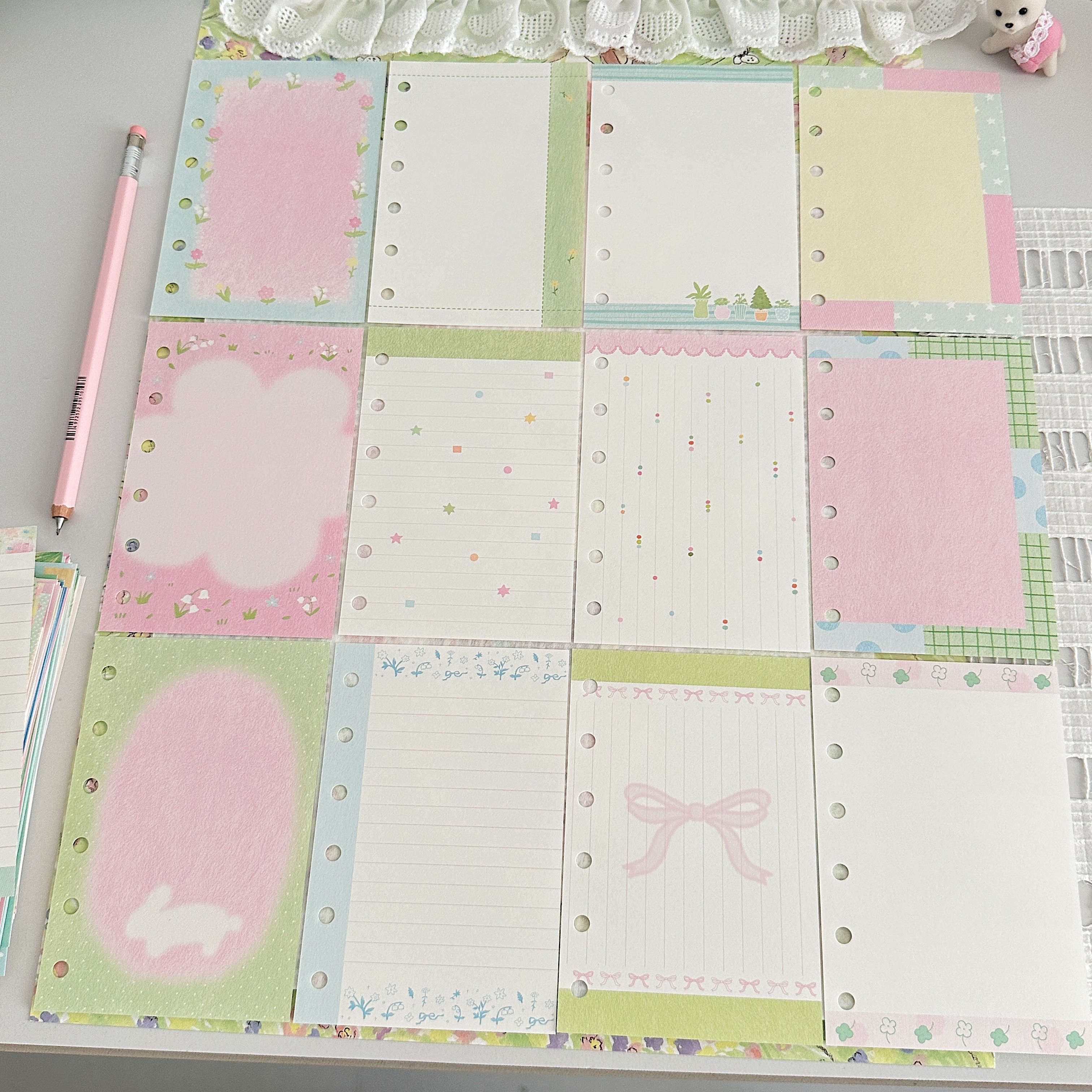 Springforth原创M5A7活页森林梦甜点熊打孔活页内页分装便签分装