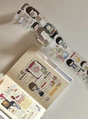 2dayoff合集 古早电子榨菜女孩 循环分装古早人物女孩贴纸卷胶带