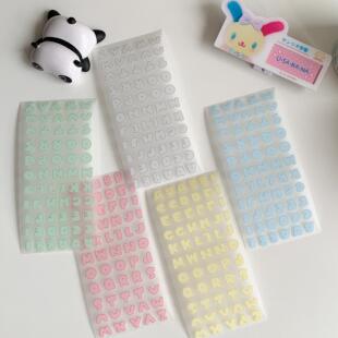 栗栗斯描边字字母系列贴纸卷新品循环分装咕卡贴手帐素材切膜胶带