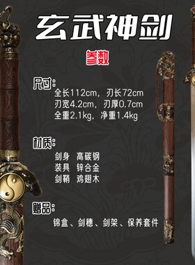 太极八卦玄武剑朱雀玄武镇宅宝剑