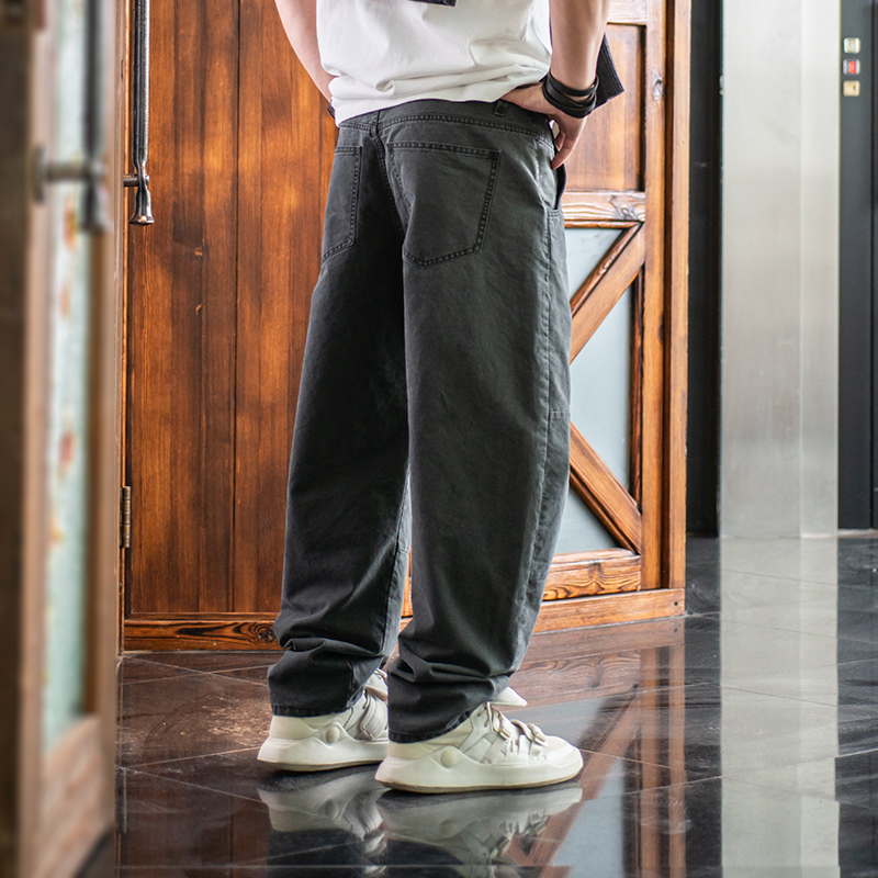 释觉长裤廓形复古洗褪工艺休闲裤
