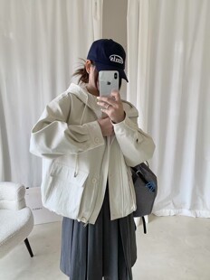 实体连帽风衣外套女小个子短款2026春季新款韩版休闲宽松工装夹克