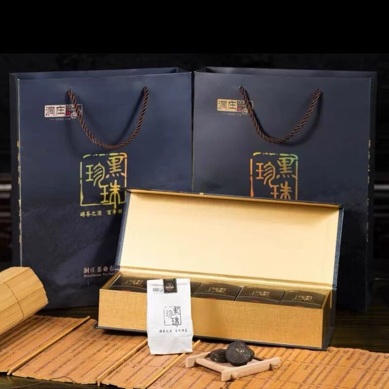 茯砖湖北洞庄黑珍珠买2羊楼洞青砖茶特色产区黑茶礼盒装茯茶泾阳