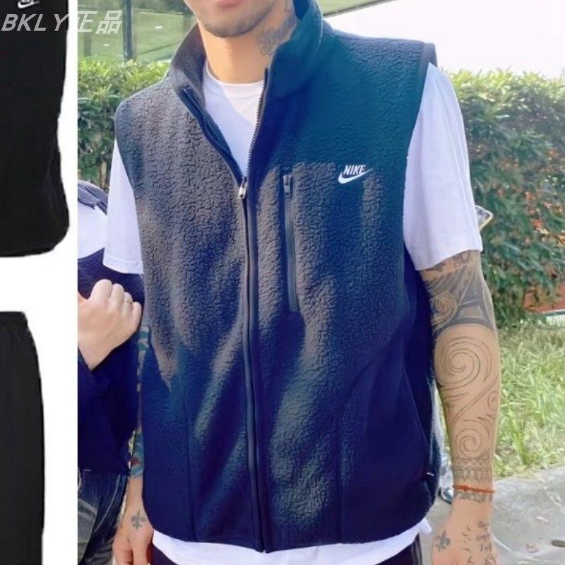 Nike耐克 男子秋冬刺绣LOGO摇粒绒保暖棉马甲背心 FZ0895