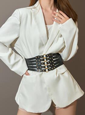 朋克腰封女宽腰带时尚百搭酷帅女cos配饰配连衣裙西装衬衫日常