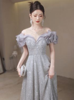 晚礼服女2025新款夏季生日派对礼服成人轻奢小众宴会毕业连衣裙