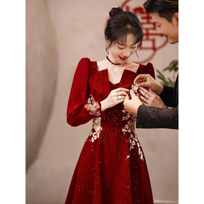 酒红色敬酒服新娘2025新款春风范名媛气质订婚回门礼服婚宴,服饰配件/皮带/帽子/围巾,汉服服配,淘宝优惠券,粉丝福利购,淘宝优惠卷