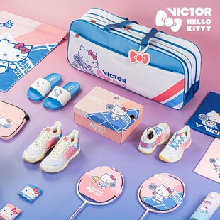 VICTOR HELLO KITTY联名款羽毛球拍球鞋子毛巾袜子帽子双肩包 KT