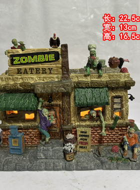 lemax手绘陶瓷房子欧洲小镇建筑物场景家居装饰品万圣节摆件