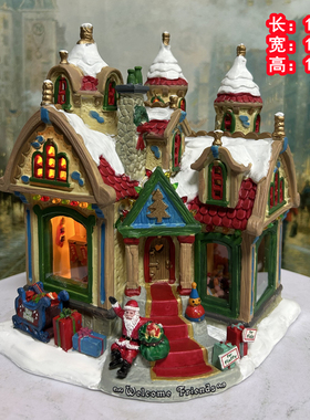lemax外贸出口手绘陶瓷房子绝版孤品圣诞城堡圣诞节摆件