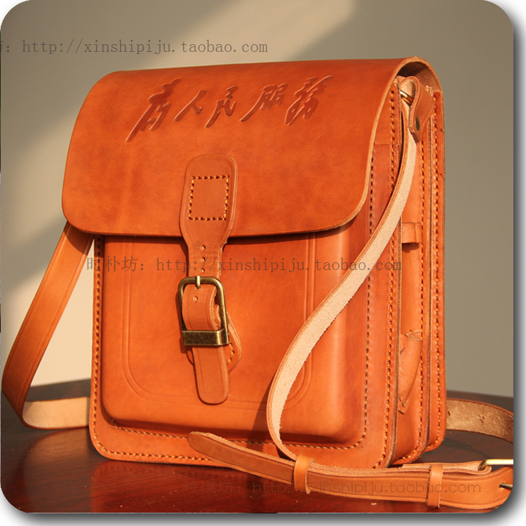 纯手工硬皮定型包单肩斜挎植鞣皮古典风格休闲包个性包邮