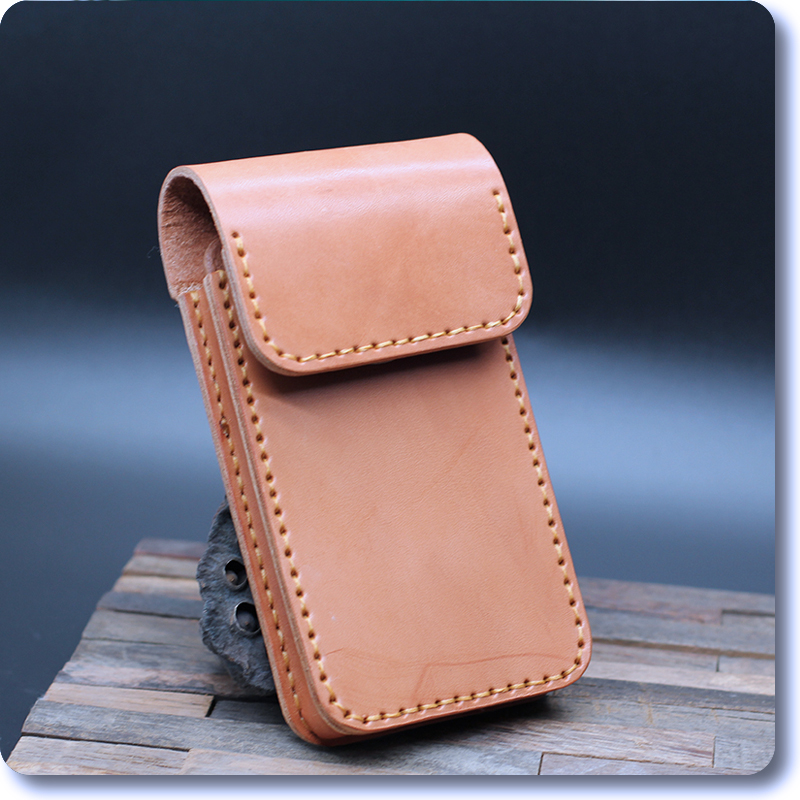 皮小满牛皮竖款纯手工手机包