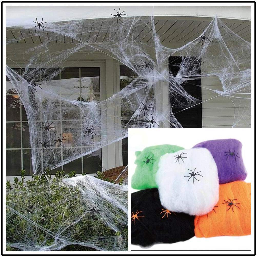 仿真蜘蛛丝万圣节恐怖装饰蜘蛛棉布置酒吧鬼屋密室逃脱蜘蛛网道具