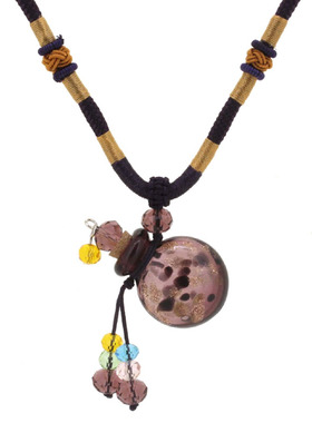 胎毛朱砂扩香玻璃吊坠毛衣链