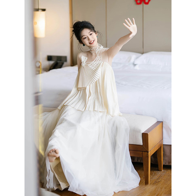 晨袍小众高级感新娘订婚结婚礼服裙超仙法式森系气质迎宾出门纱