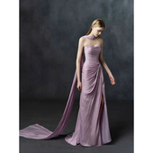 法式 抹胸紫色晚礼服小众设计感缎面高级感新娘晨袍订婚宴会礼服