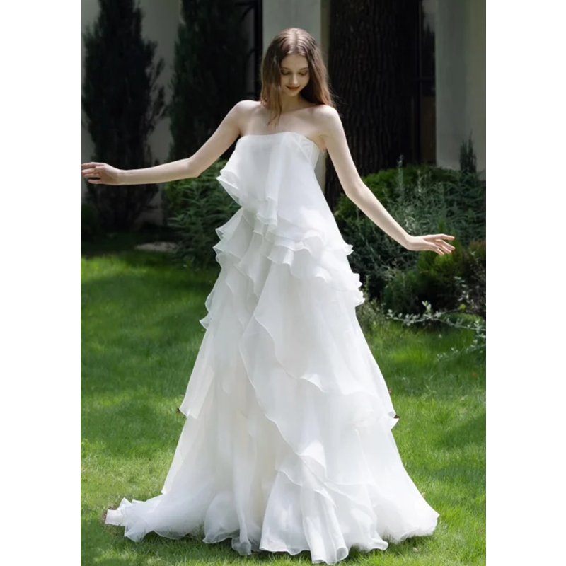 法式轻奢高级感轻婚纱小众超仙晨袍新娘敬酒服迎宾出门纱礼服裙