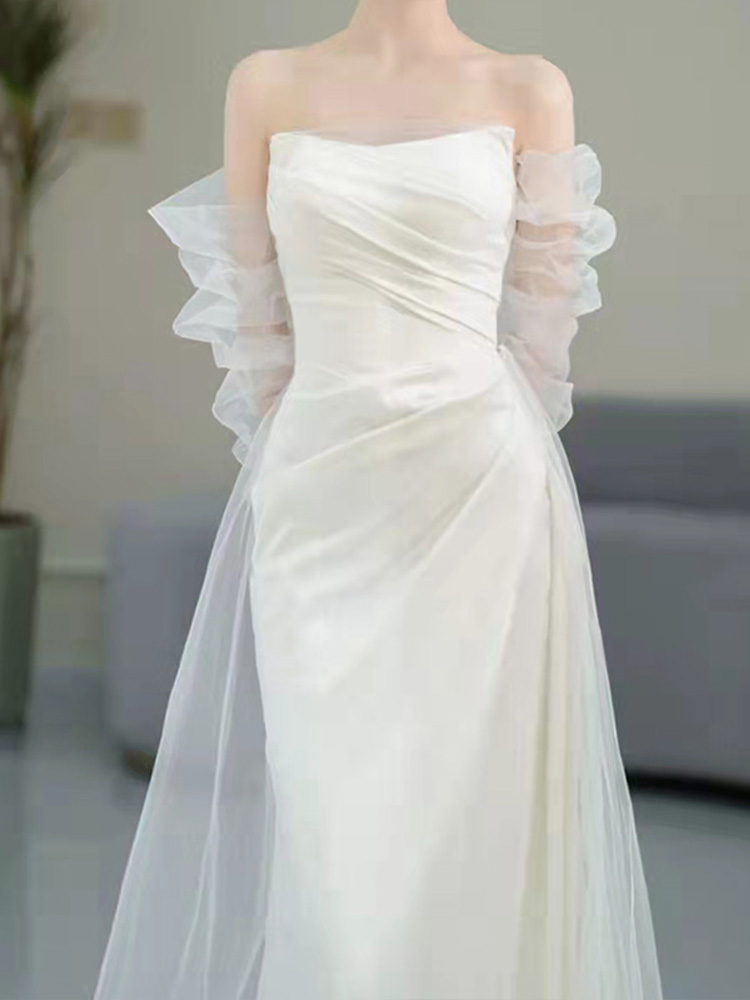 Vanna Fairy French satin tube top light wedding dress Vanna Fairy French satin tube top light wedding dress
