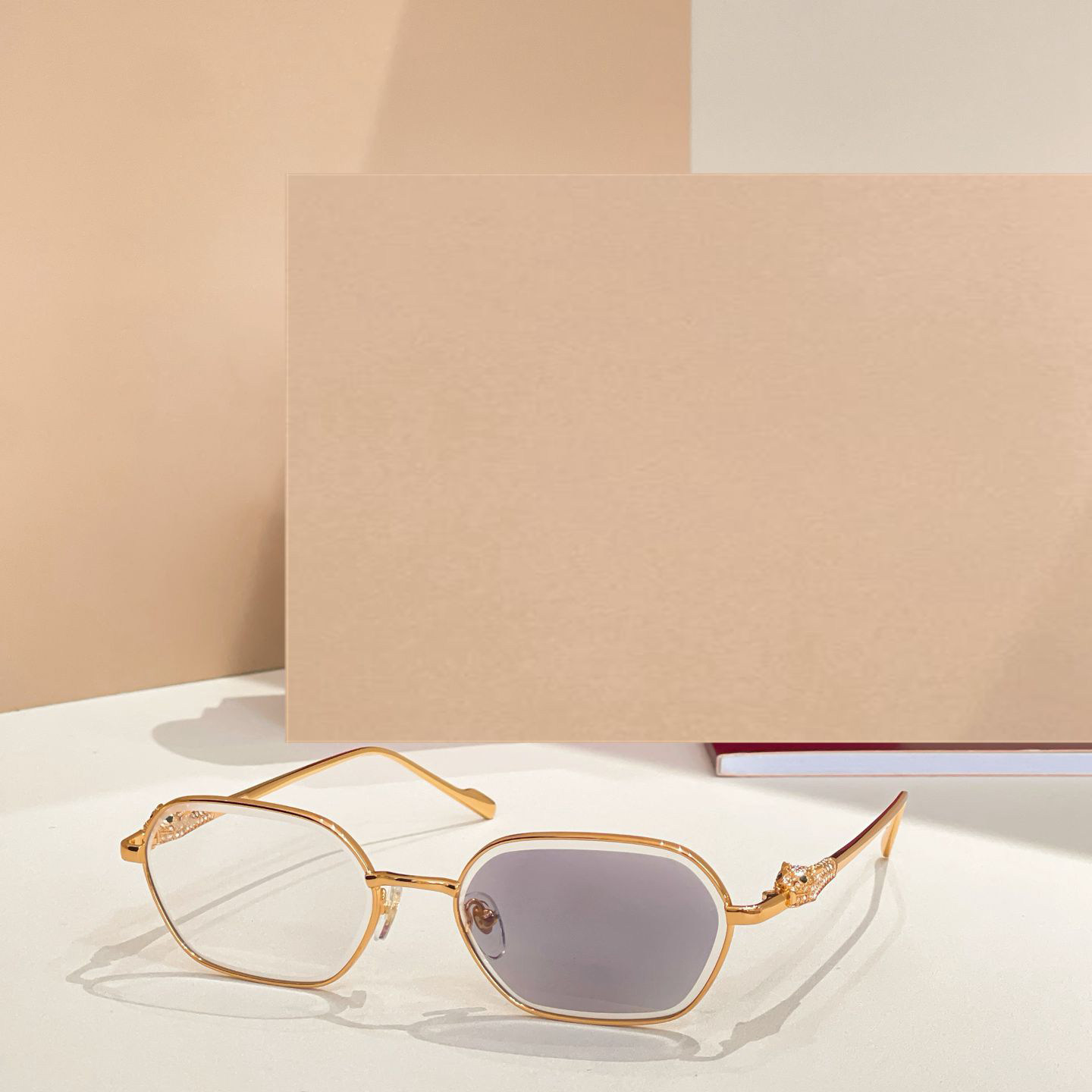 时尚新款太阳眼镜高品质高质感百搭遮阳01848O金属小框变色镜片