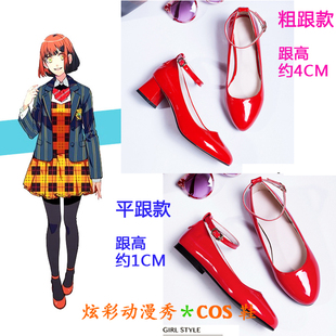 女单鞋 扣带平跟粗跟大码 子小红鞋 歌之王子殿下七海春歌cosplay鞋