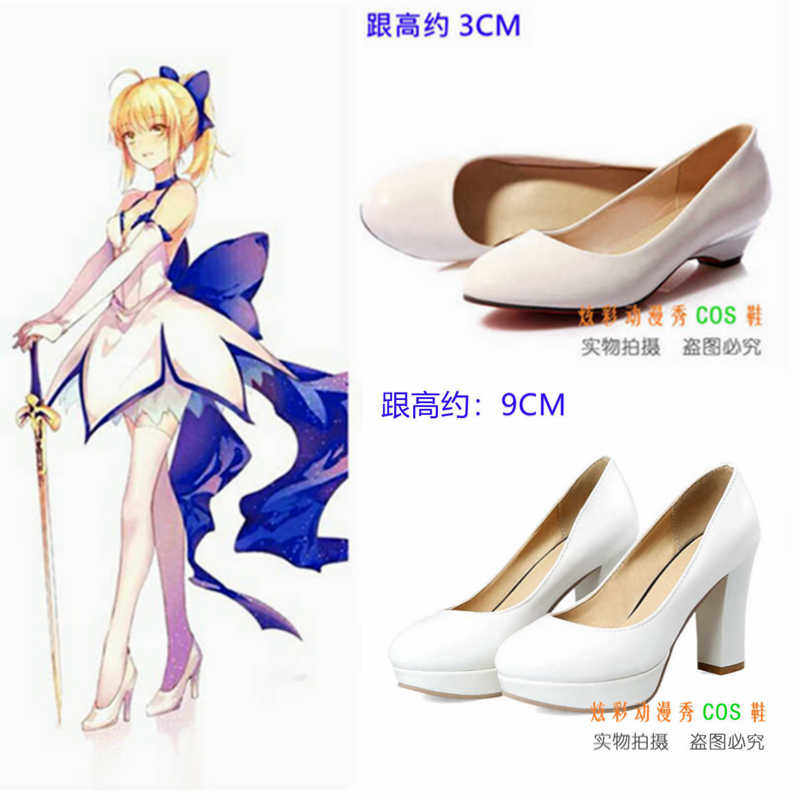 fate/zero型月10周年saber lily 塞巴莉莉 蓝百合礼服cosplay鞋