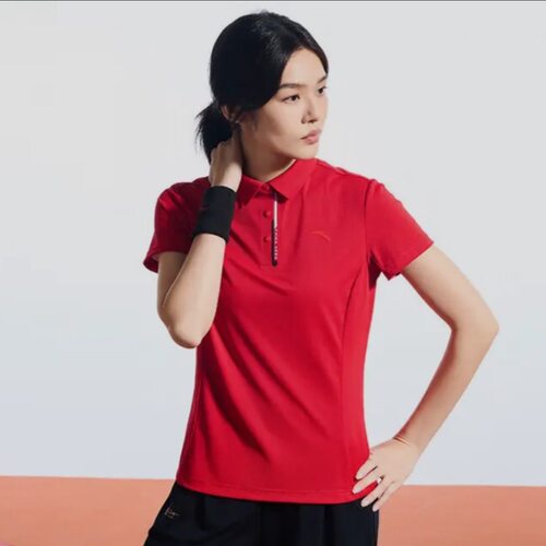 安踏正品夏季综训舒适短袖POLO衫上衣女通勤运动休闲T恤162437101