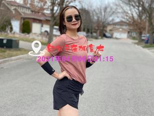 加拿大露露Long Distance Short Sleeve Sliver 透气运动瑜伽短袖