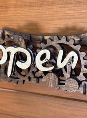 Haguruma open-closed齿轮制动开与关木质工艺品摆件创意外贸跨境