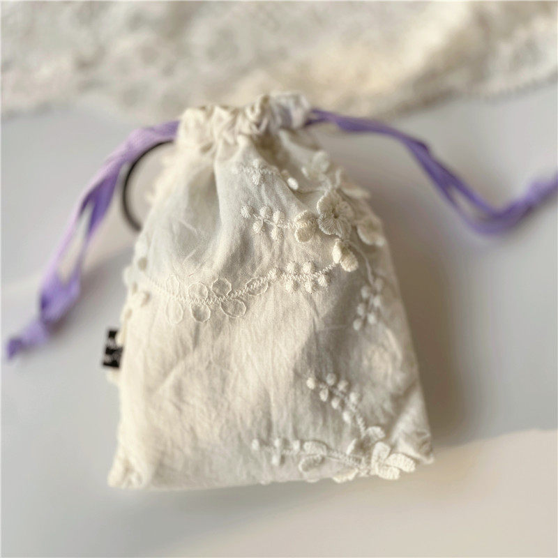 立体刺绣棉布抽绳束口袋手工分隔袋收纳包双层零钱耳机杂物包袋,饰品/流行首饰/时尚饰品新,首饰袋,淘宝优惠券,粉丝福利购,淘宝优惠卷