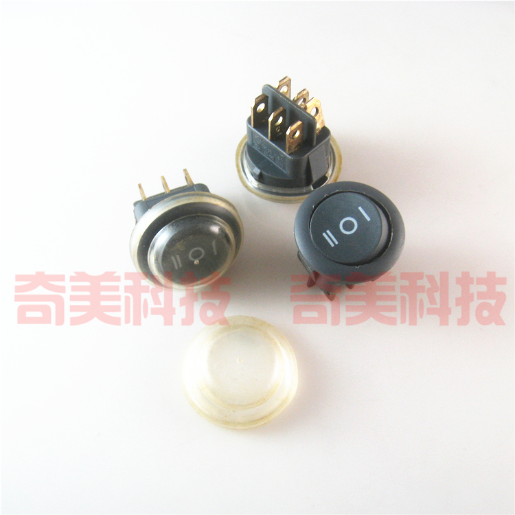 【全新】玩具车倒顺船型开关 六脚 三档 带阻燃防水帽 KCD1 B8-07