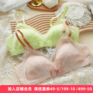 梧桐花开文胸正品新款斯年性感法式三角杯无钢圈蕾丝内衣HN22606