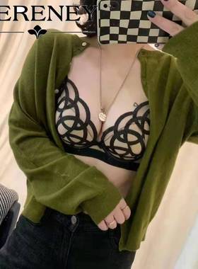 AERENEY爱亦心伊内衣贝壳杯中厚杯蕾丝集中性感聚拢文胸胸罩84372