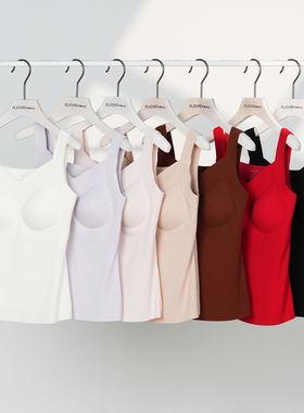 梧桐本色正品聚拢舒适亲肤柔软高弹秋冬V领带杯保暖背心女WE85204