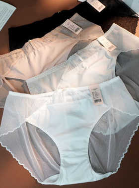 梧桐闺蜜正品轻薄网纱抑菌透气舒适纯棉抵挡中低腰三角裤GM84205
