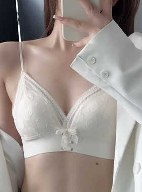 梧桐花开文胸星觅无钢圈薄款法式三角小背心细肩带内衣罩HN24617