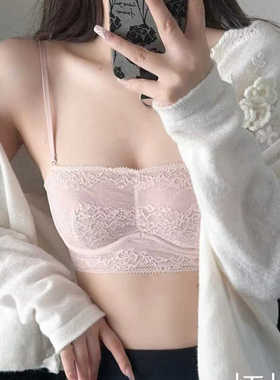 梧桐花开正品抹胸水晶杯性感蕾丝美背超薄大胸显小内衣HN24626