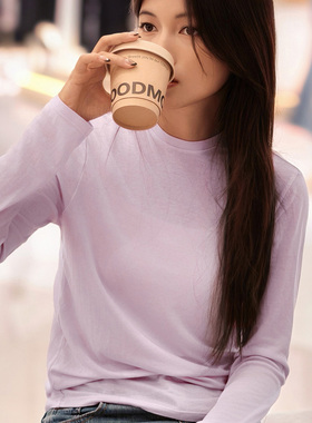 梧桐本色允溪系列150G优质天丝羊毛圆领天丝羊毛打底衣女WX85215