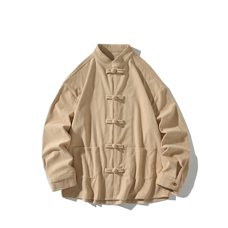 灯芯绒宽松复古立领上衣无梦记