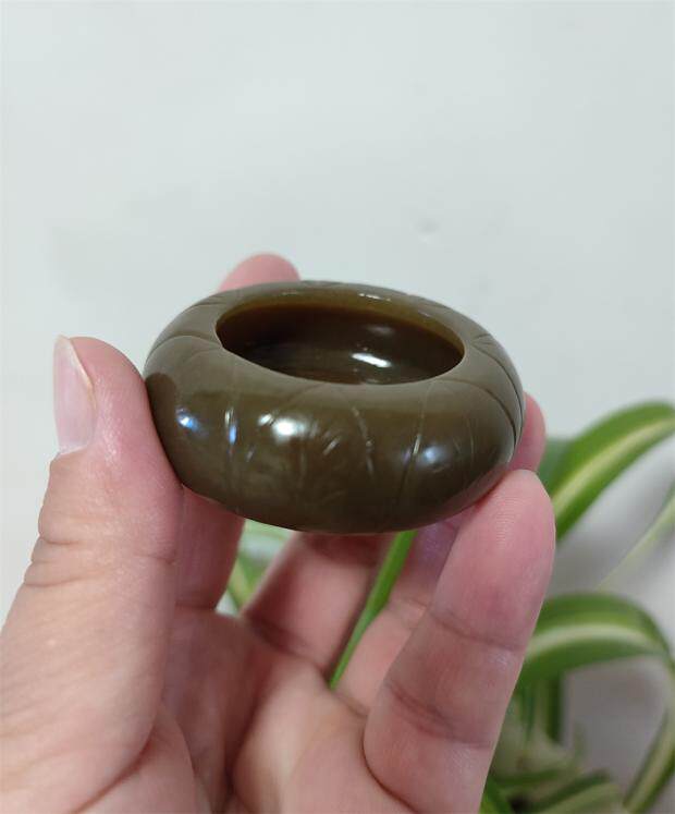 和田玉糖玉笔洗小摆件新疆且末料和田玉小水盂天然玉石玉器