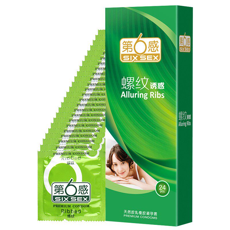 第六感超薄螺纹诱惑避孕套24只装安全套成人情趣用品酒店保险套子