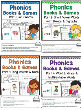 自然拼读互动书Phonics Books and Games用游戏玩法学拼读400页