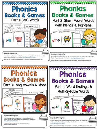 自然拼读互动书Phonics Books and Games用游戏玩法学拼读400页