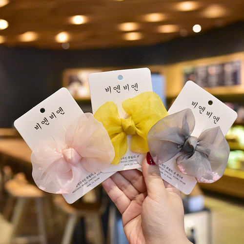 儿童发饰韩国雪纺网纱蝴蝶结