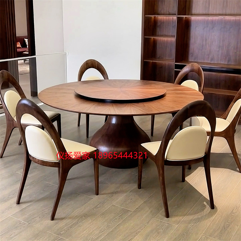 意式极简圆桌高端豪宅家具定制