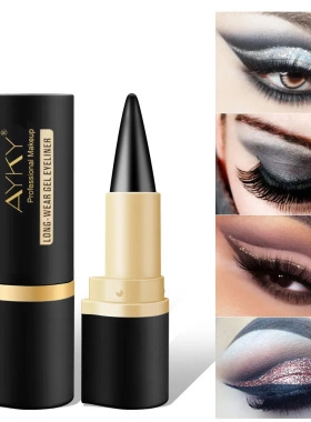 AKAY跨境防水眼线膏eyeliner哑光速干眼线单头浓郁哑光眼线膏