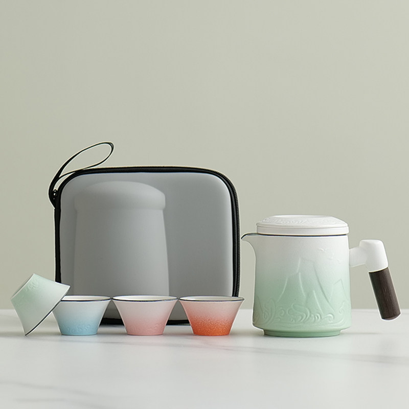 户外便携式旅行茶具套装露营随身泡茶壶一壶四杯会议商务伴手礼物,餐饮具,功夫茶具,淘宝优惠券,粉丝福利购,淘宝优惠卷